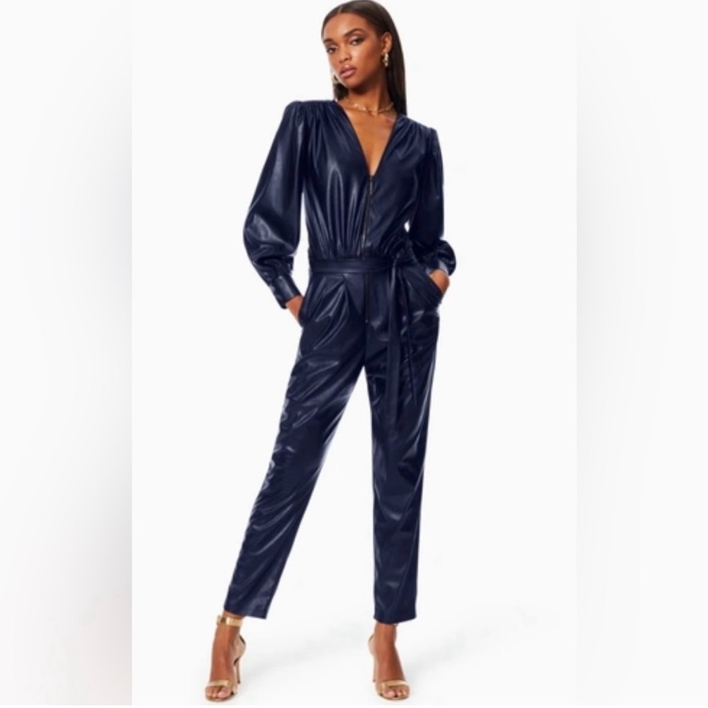 Ramy Brook Black faux leather Jumpsuit XL
